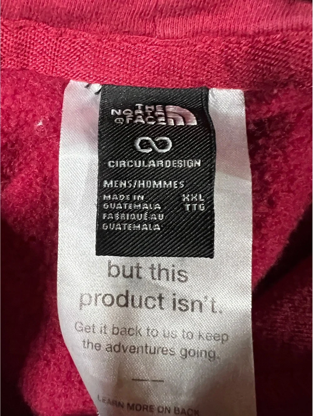 The North Face Maroon Pullover Hoodie Men's Large Orange Logo Sweatshirt